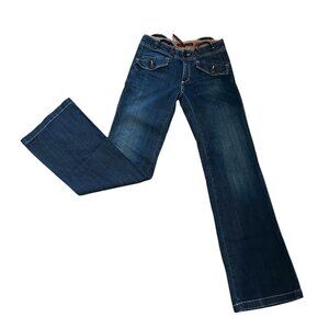 AG Adriano Goldschmied  Low Cut Wide Leg Denim Jean Size 23R